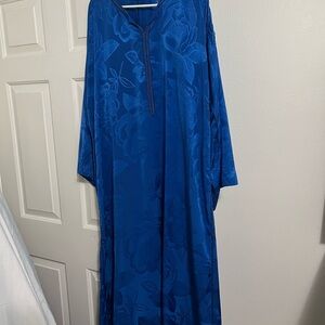 Elegant Blue Floral Kaftan